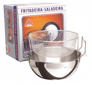 SET FRYING PAN WITH BASKET WITH SALAD BOWL