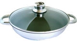 POELE AVEC ANSES EN ACIER AVEC COUVERCLE EN VERRE NORDICO POELE AVEC ANSES EN ACIER AVEC COUVERCLE EN VERRE NORDICO